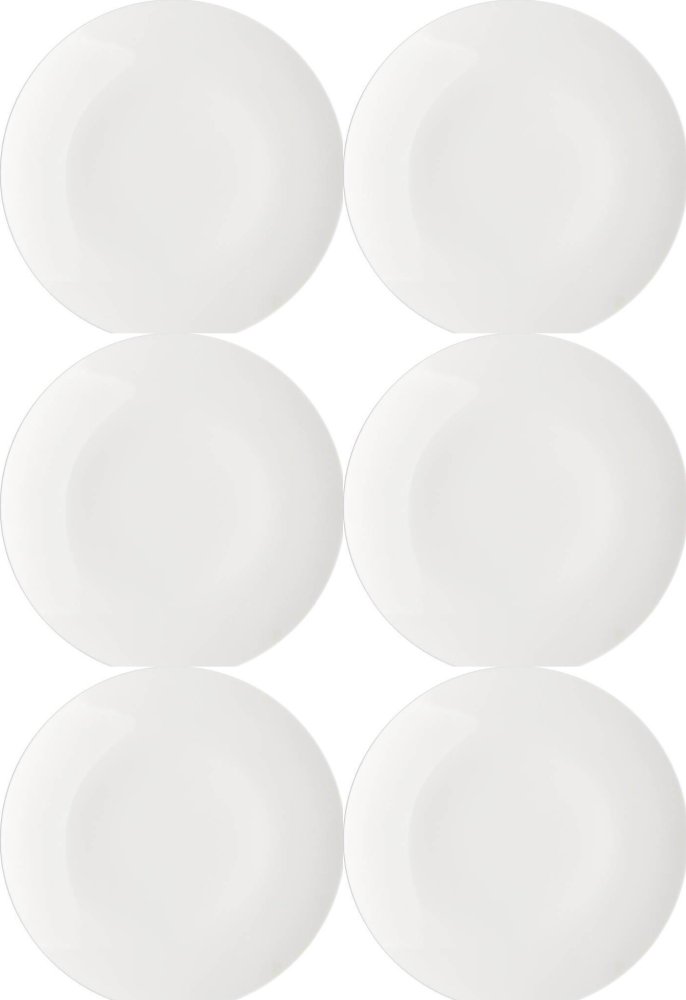 6x Talerz płytki Altom Design Bella, 26cm, porcelana, kremowy
