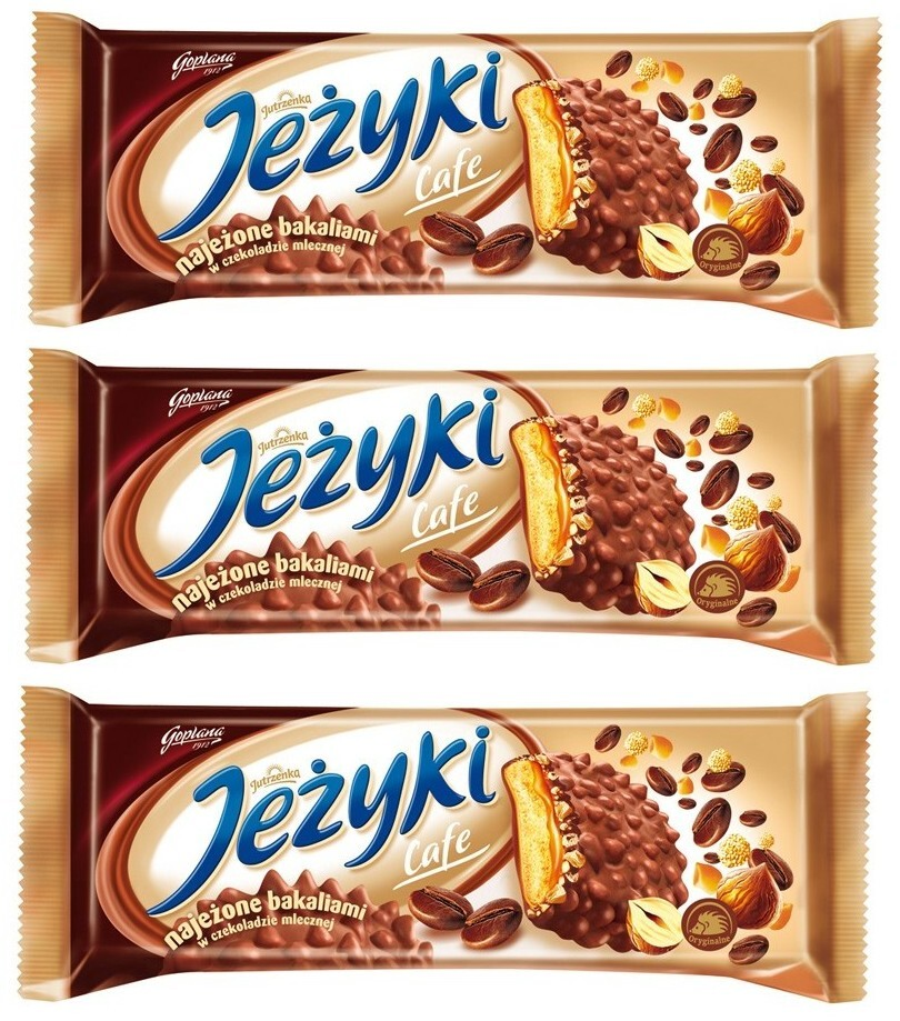 3x ciastka Jeżyki, kawowy, 140g