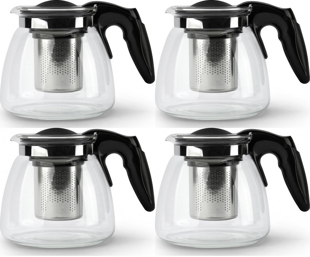 4x Dzbanek z zaparzaczem Altom Design, 900ml, szkło, przezroczysty