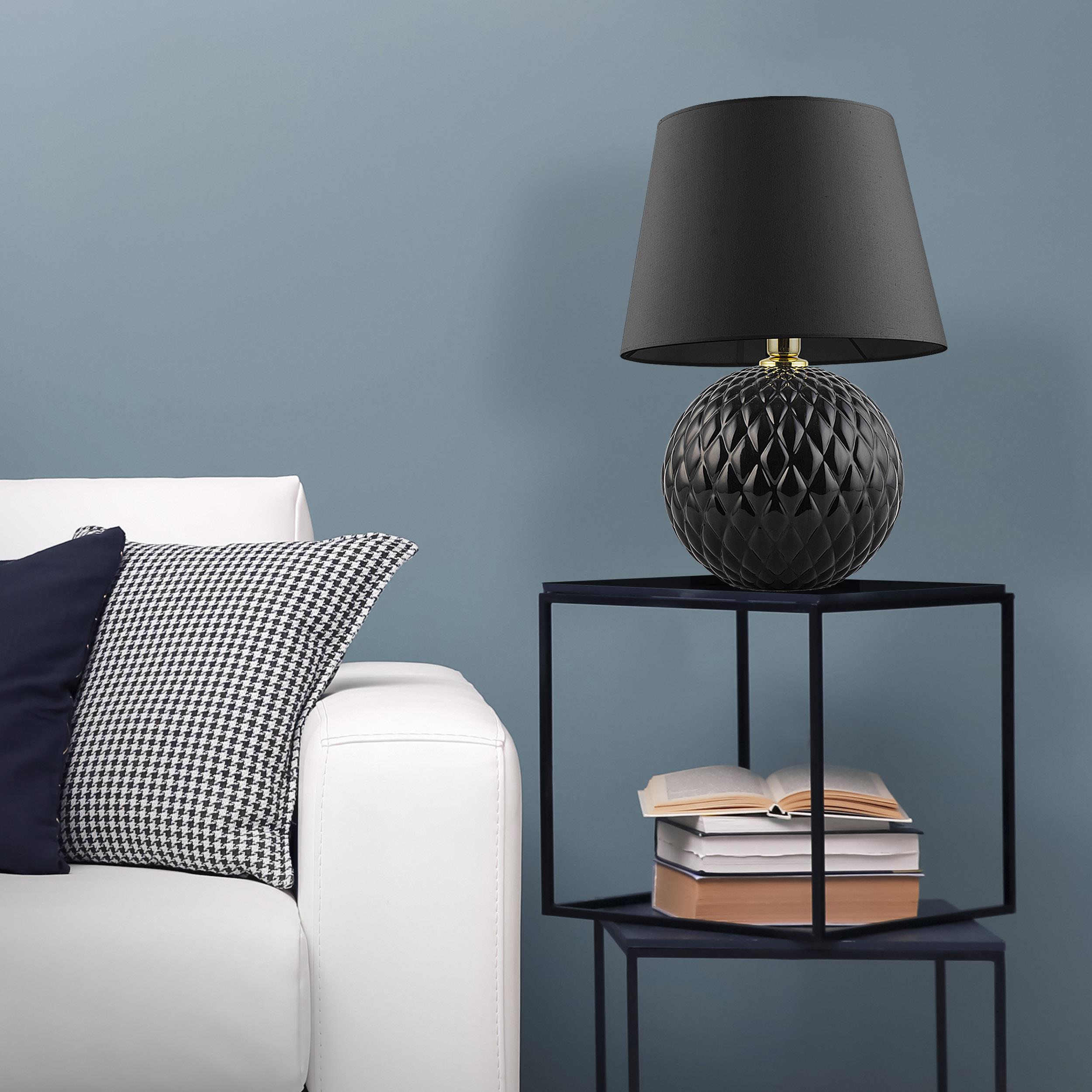 TK Lighting Santana lampa stołowa 1x15W czarny/złoty 5590