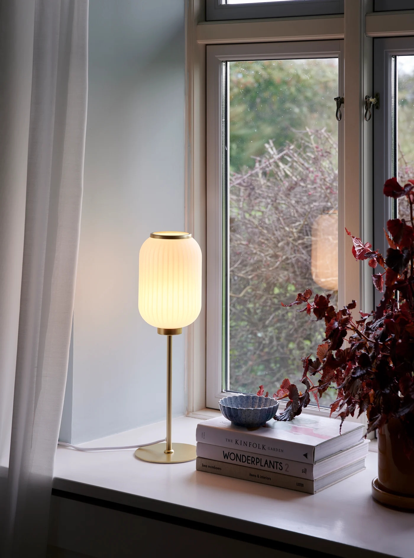 Nordlux Milford lampa stołowa 1x40W mosiądz/biały 2213225001