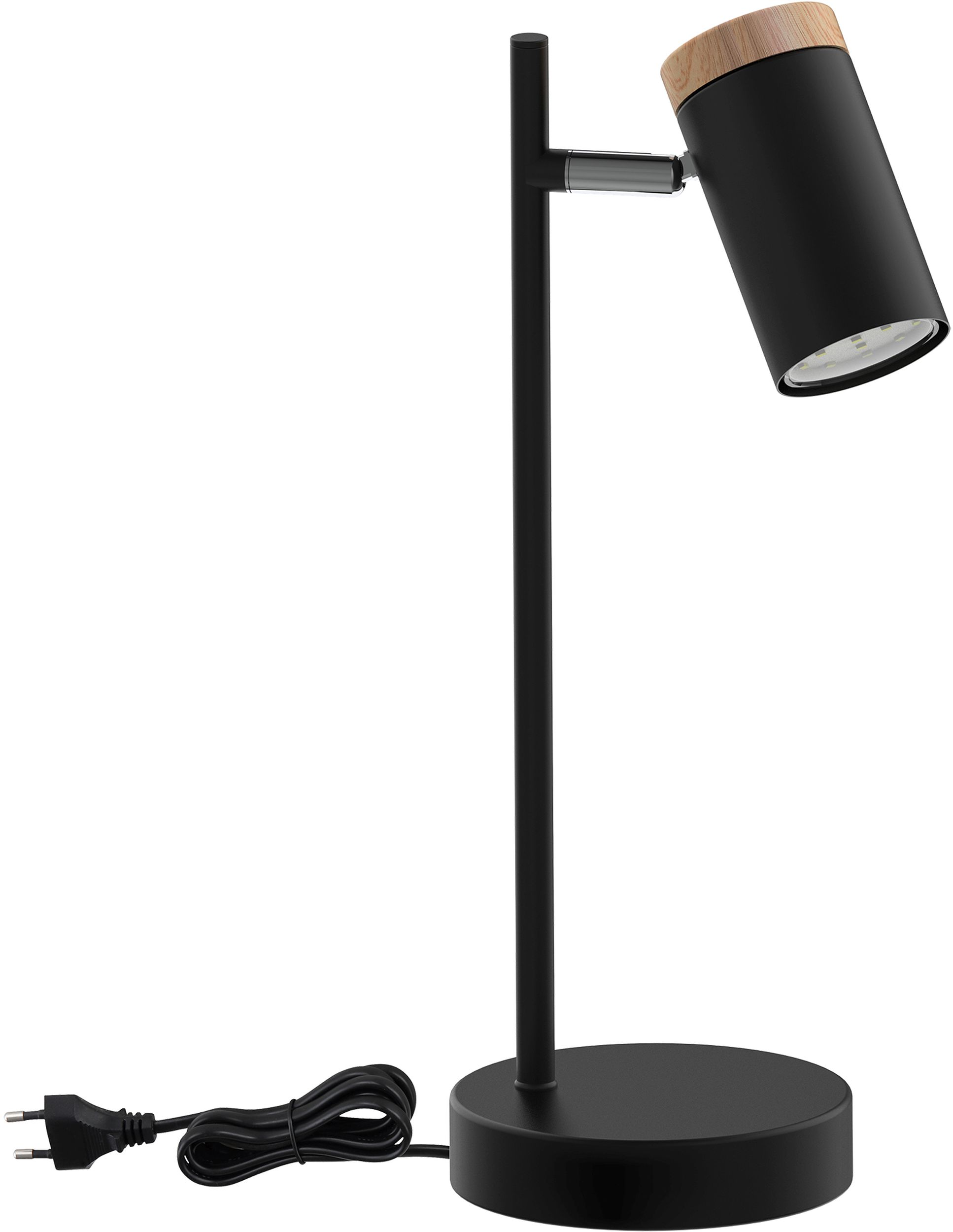 Candellux Lagos lampa stołowa 1x15W czarny/drewno 41-13736