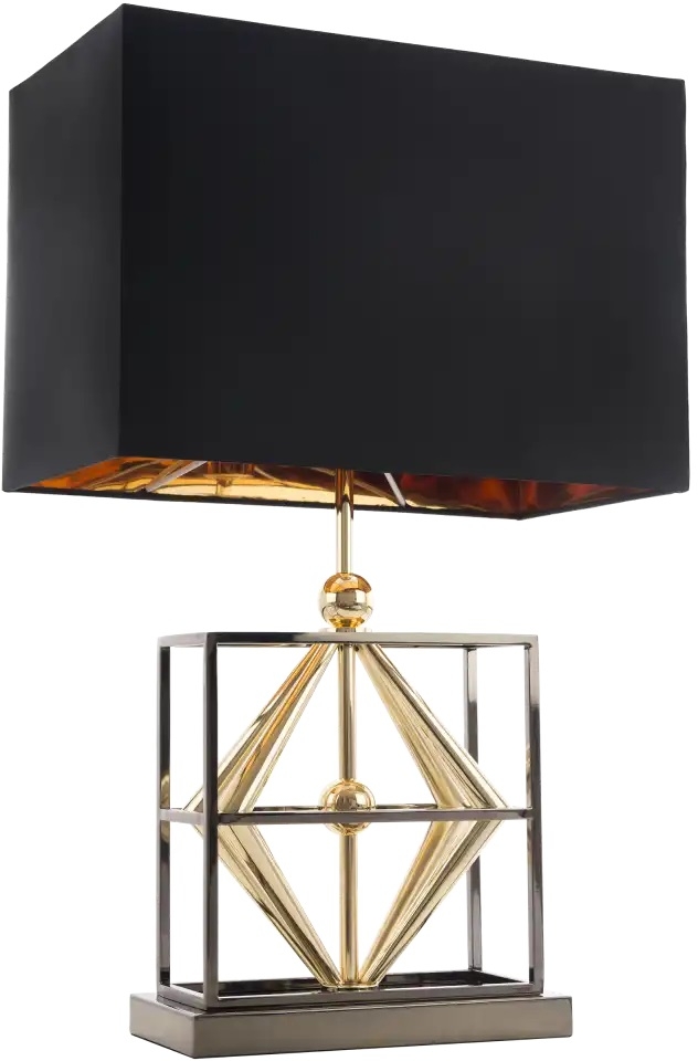 CosmoLight Quito lampa stołowa 1x40W czarny/złoty T01939BKAU