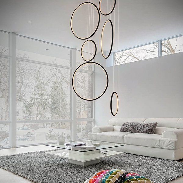 Altavola Design Ledowe Okręgi lampa wisząca 130W czarna LA076/P_90_in_3k_black_dimm