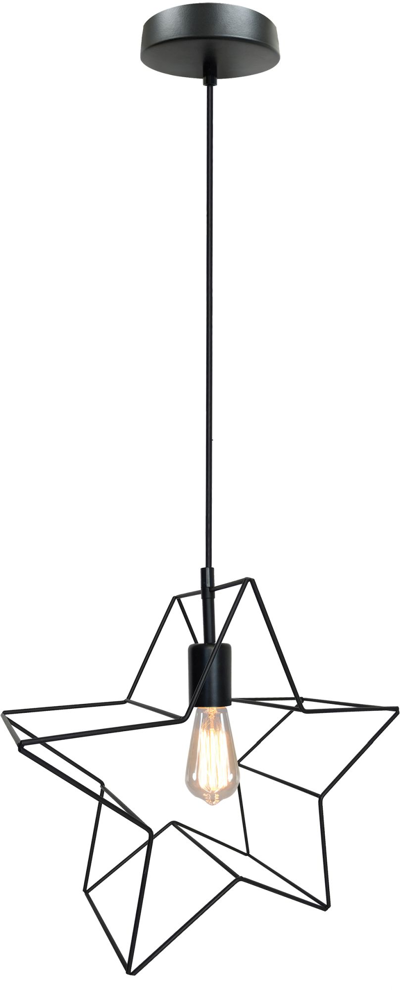 Candellux Gwiazdka lampa wisząca 1x60W czarna 31-64080