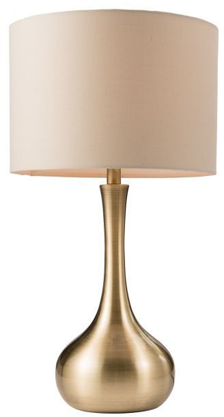 Endon Piccadilly lampa stołowa 1x40 W mosiądz-beżowa 61191
