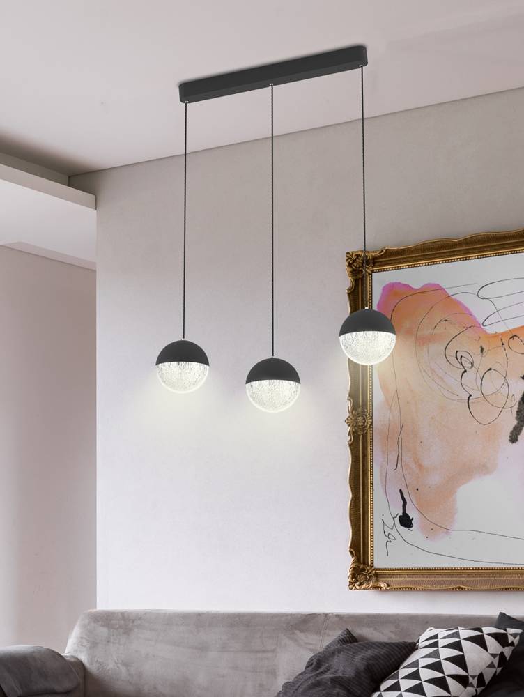 Apeti Furni lampa wisząca 3x5 W czarna A0031-330