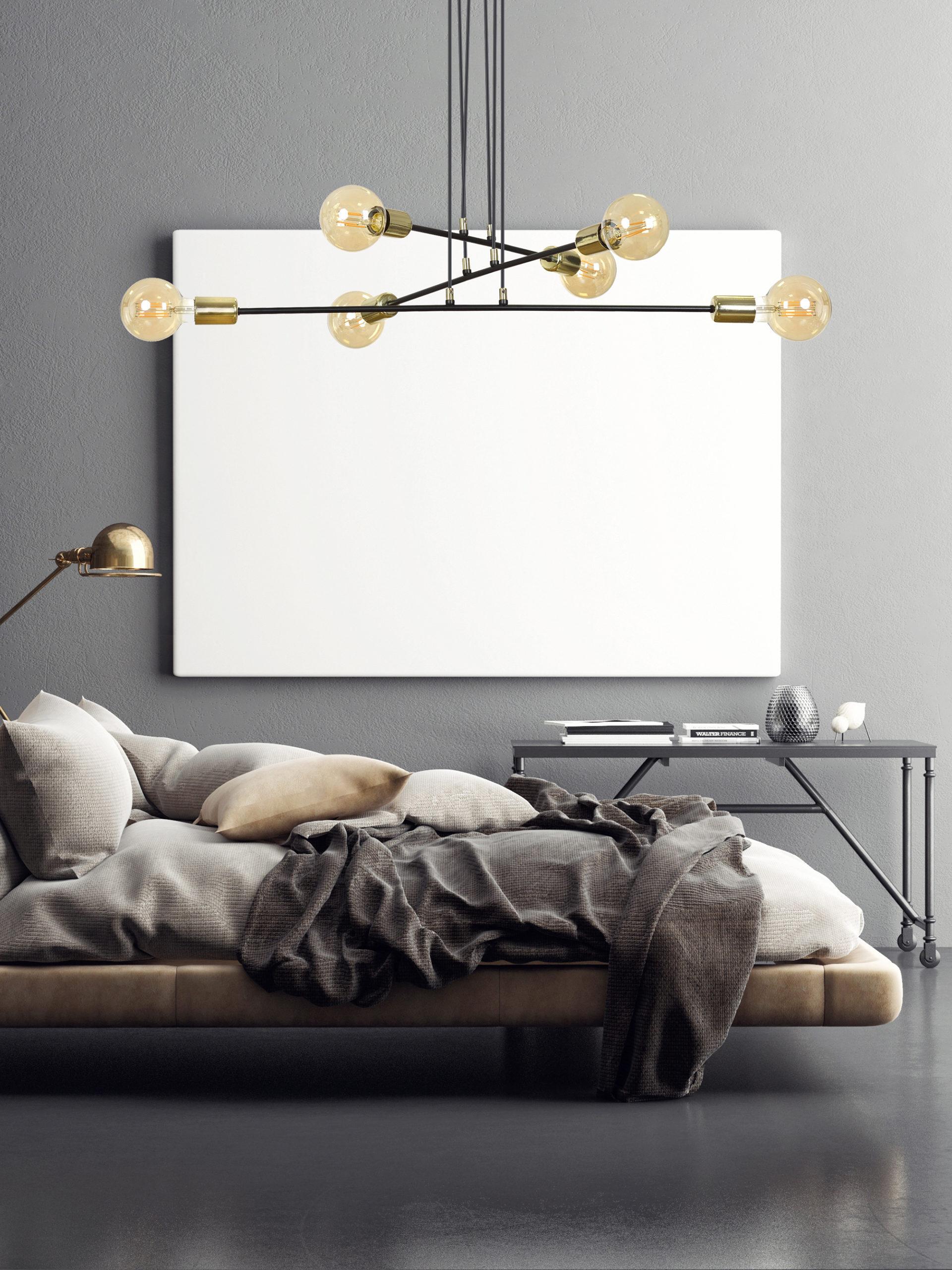 Emibig Vesio lampa wisząca 6x15 W czarna-złota 785/6