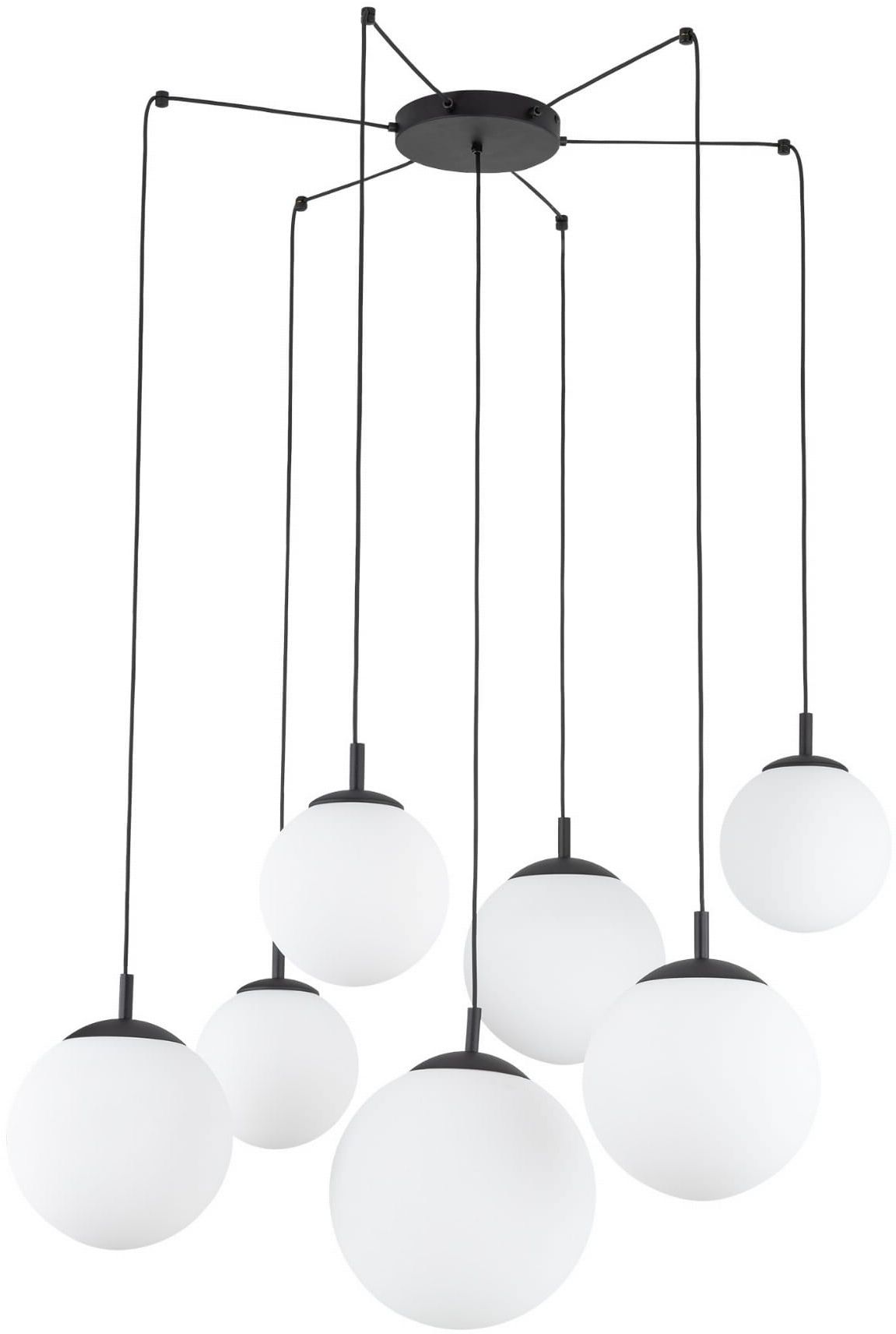 TK Lighting Esme lampa wisząca 7x15 W czarna 4794