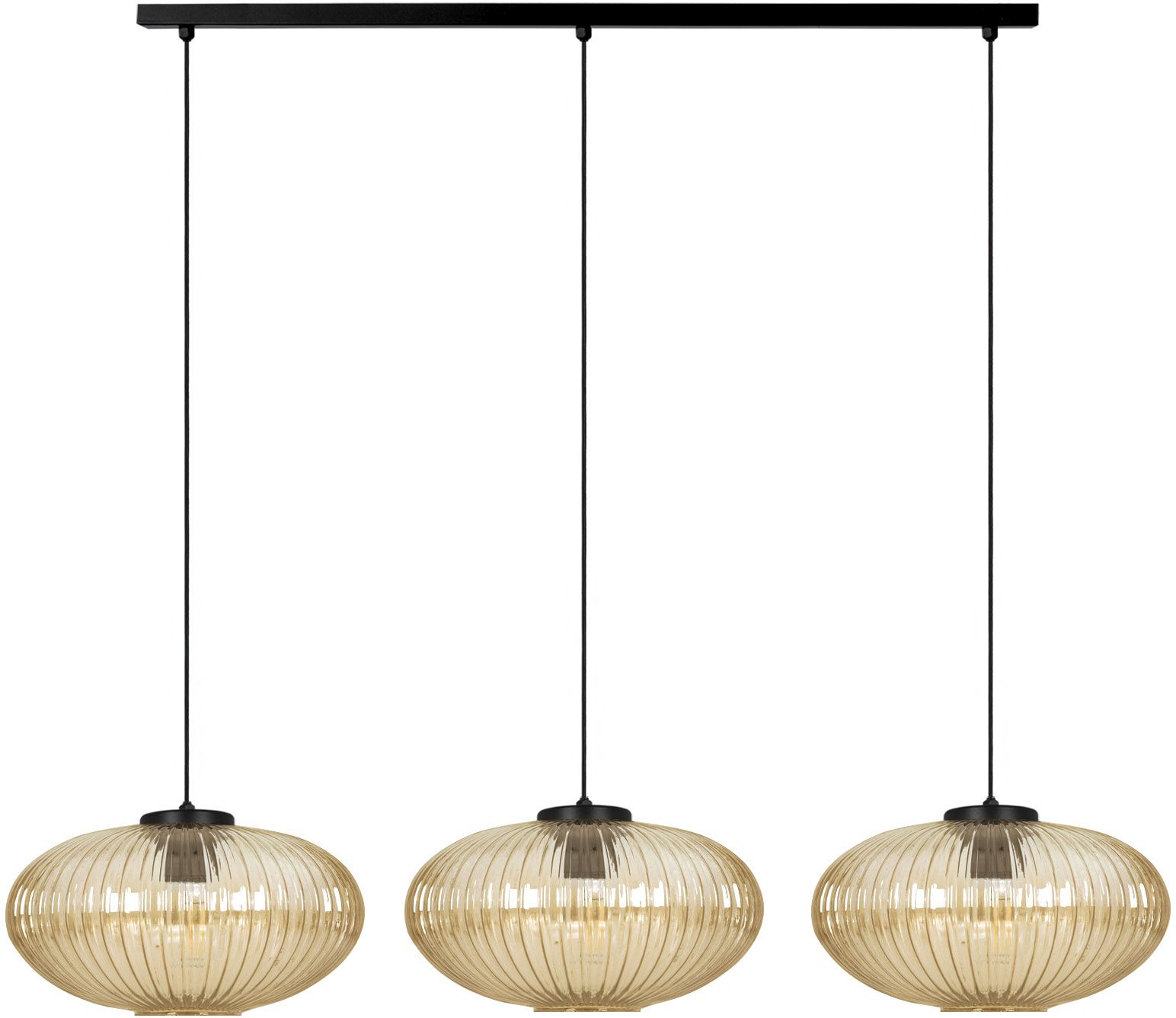 Kaja Drop lampa wisząca 3x15 W czarna-bursztynowa K-5675
