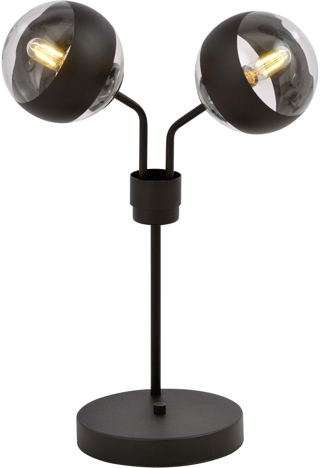 Emibig Nova Stripe lampa stołowa 2x10 W czarna-przezroczysta 1139/LN2