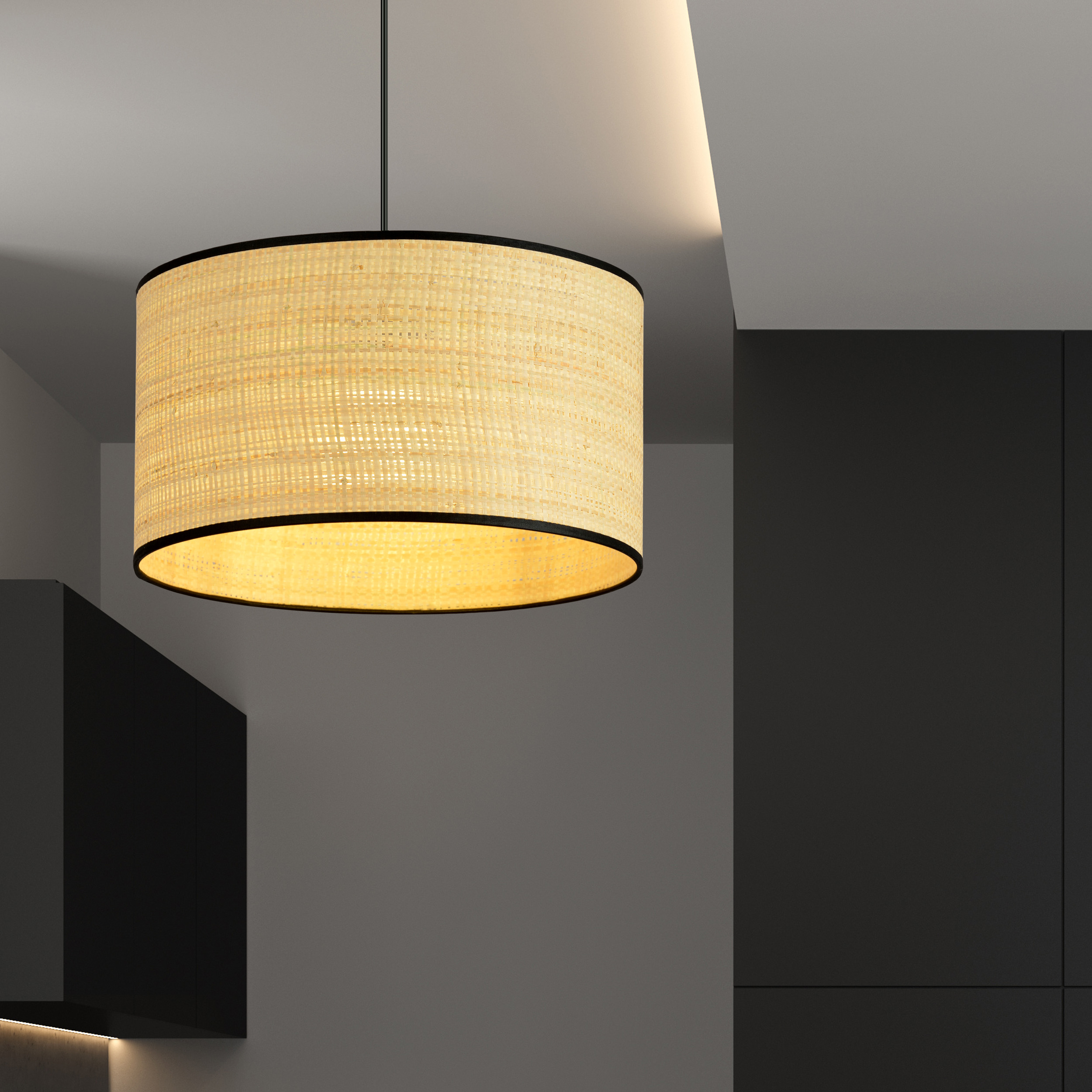 Emibig Aston lampa wisząca 1x10 W czarna-beżowa 1149/1