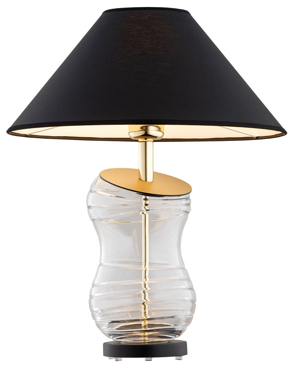 Argon Veneto lampa stołowa 1x15 W czarna-przezroczysta-mosiądz 8037