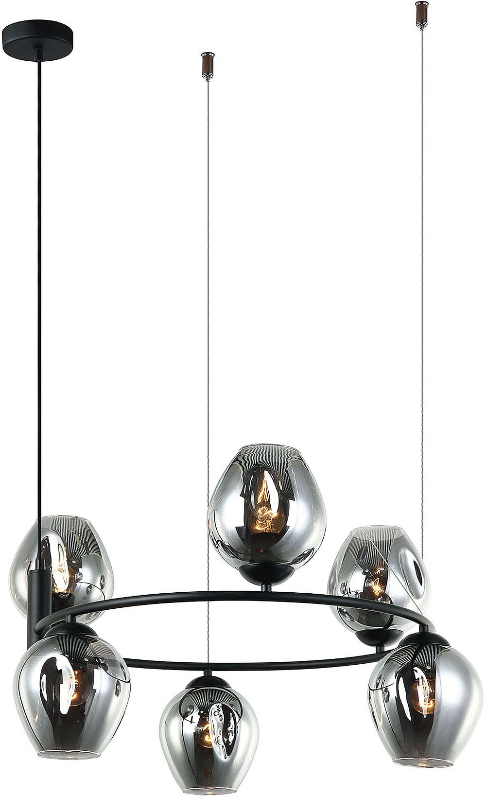Italux Roxane lampa wisząca 6x40 W czarna MDM-4045-6 BK+SG