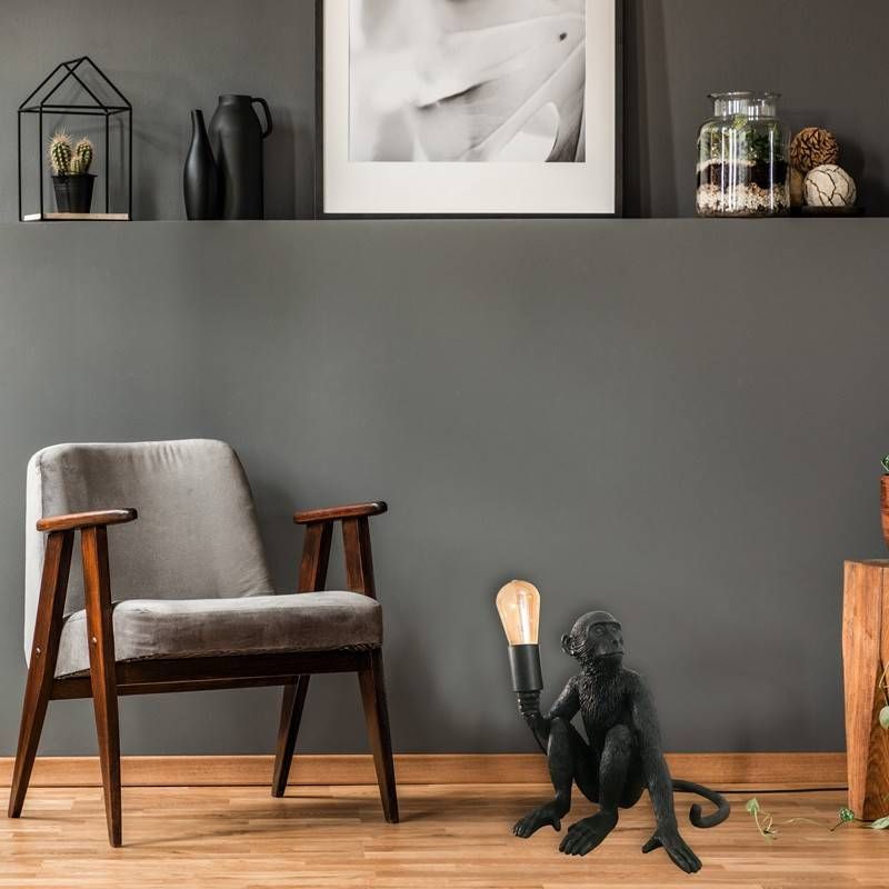 Abruzzo Monkey lampa stołowa 1x40 W czarna ABR-KARD4-C