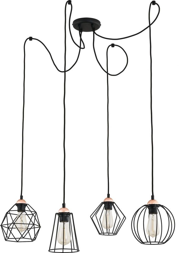 TK Lighting Galaxy lampa wisząca 4x15 W czarna 1646