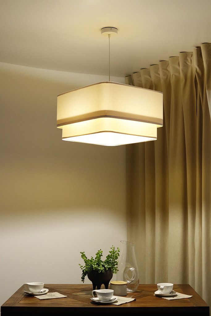 BPS Koncept Kwadro Duo Sue lampa wisząca 1x60 W biała-złota KWD-013