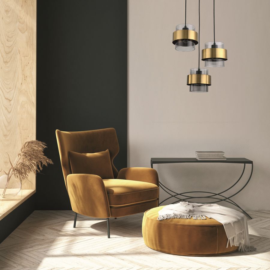 Light Prestige Miele lampa wisząca 3x40W złota/przydymiona LP-866/3PSM/GD