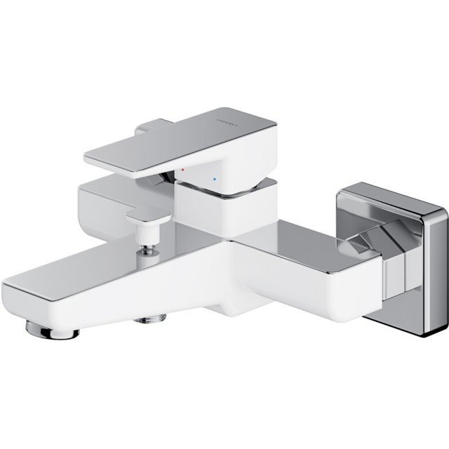 OMNIRES Bateria wannowa ścienna PARMA chrom biały połysk PM7430CRB