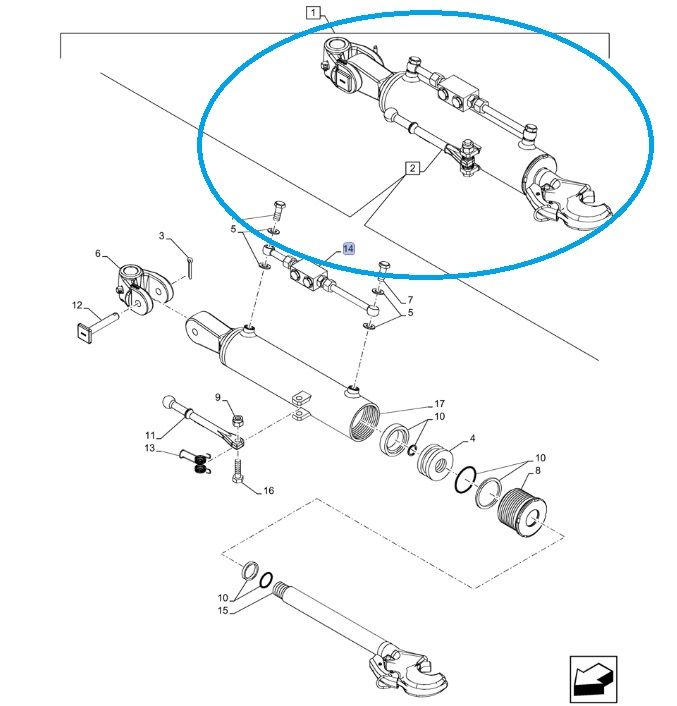 Łącznika centralny New Holland T5 51434512 CNH