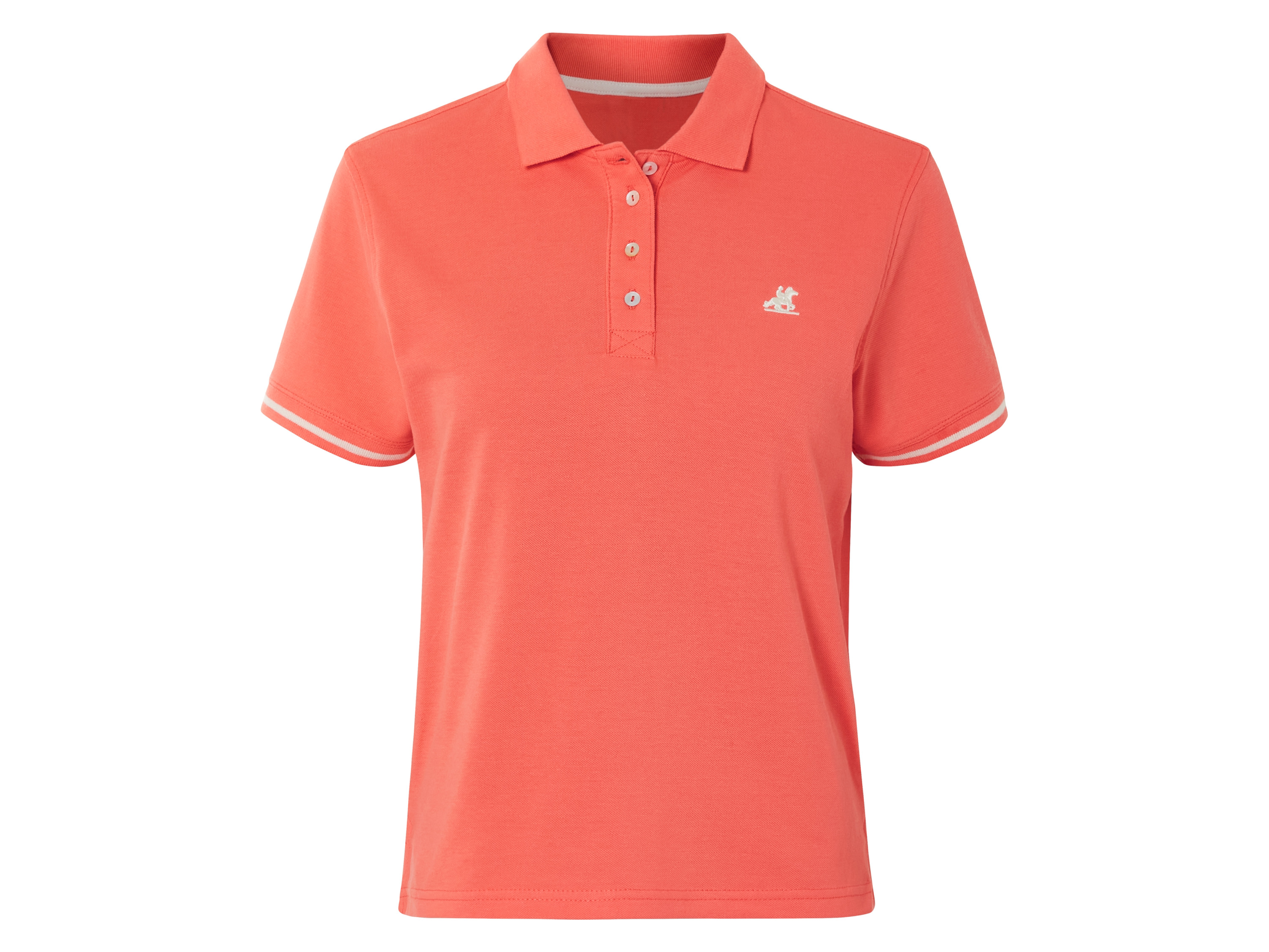 esmara x Grand Polo T-shirt polo damski z bawełny Koralowy, M 40/42
