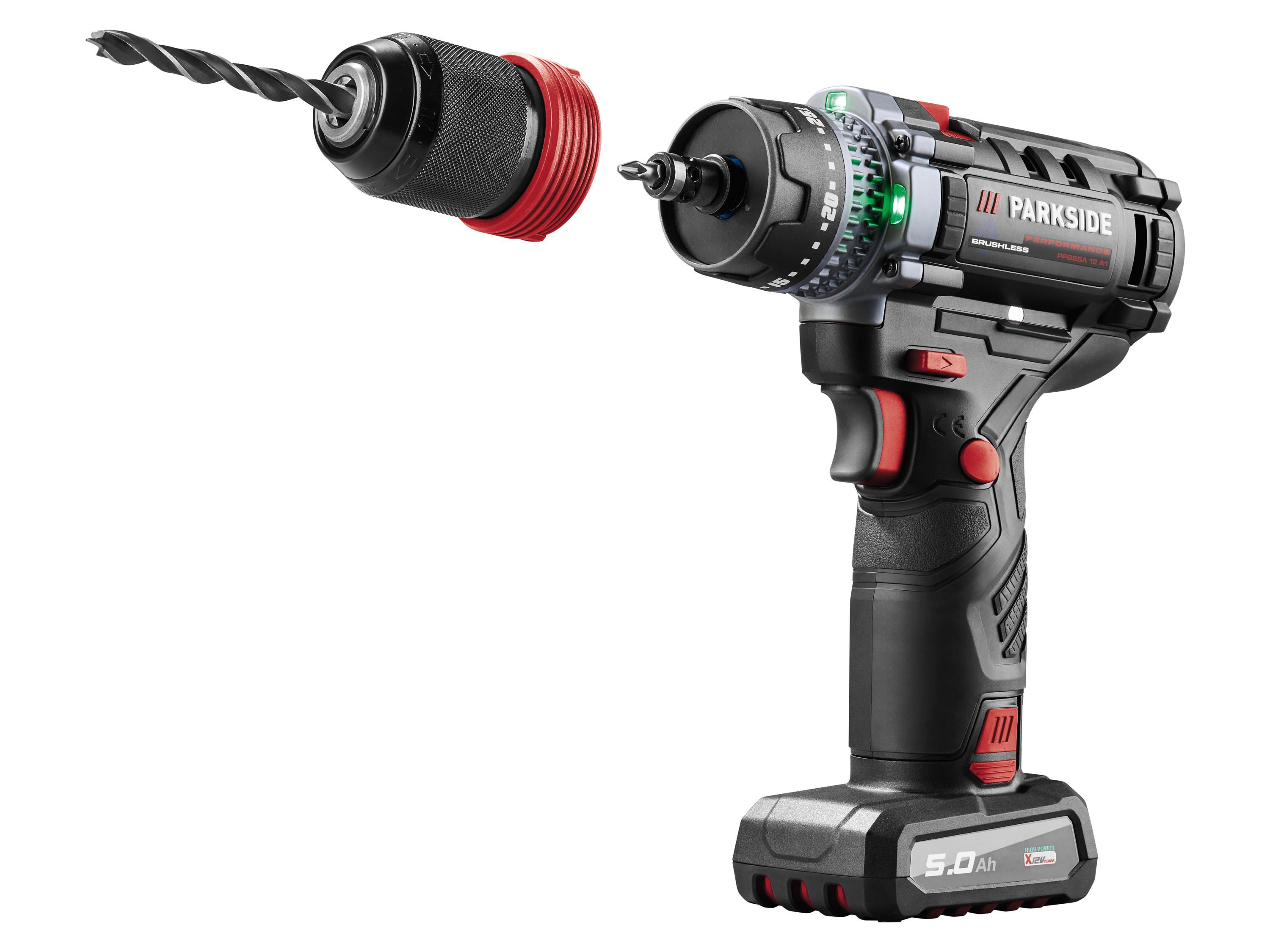 Parkside Performance Akumulatorowa wiertarkowkrętarka 12 V/ 5 Ah, Ppbssa 12 A1 z akumulatorem i ładowarką