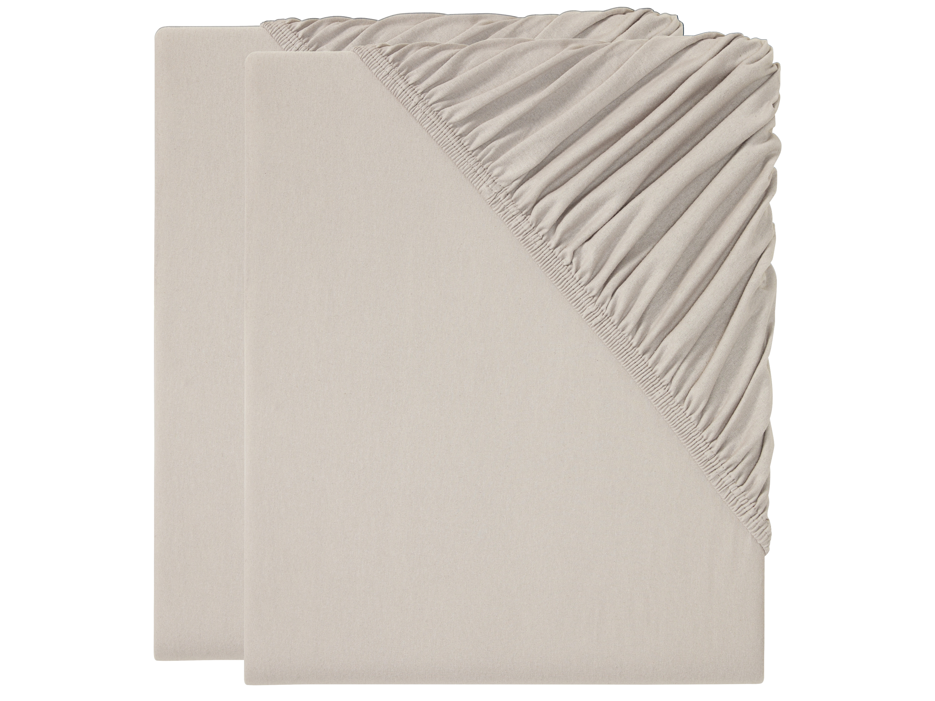 Livarno home Komplet 2 prześcieradeł z dżerseju z gumką, 100 x 200 cm Beżowy
