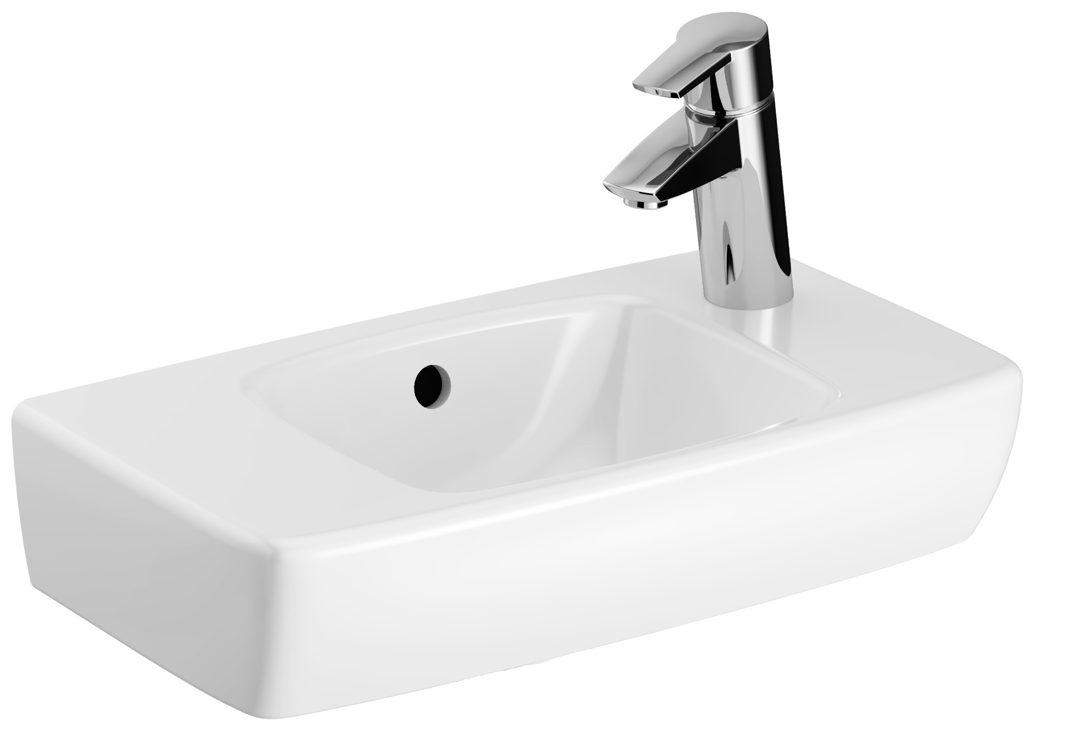 Darmowa Dostawa - Umywalka 45x25 cm prostokątna ścienna biała Geberit Selnova Compact 500318015
