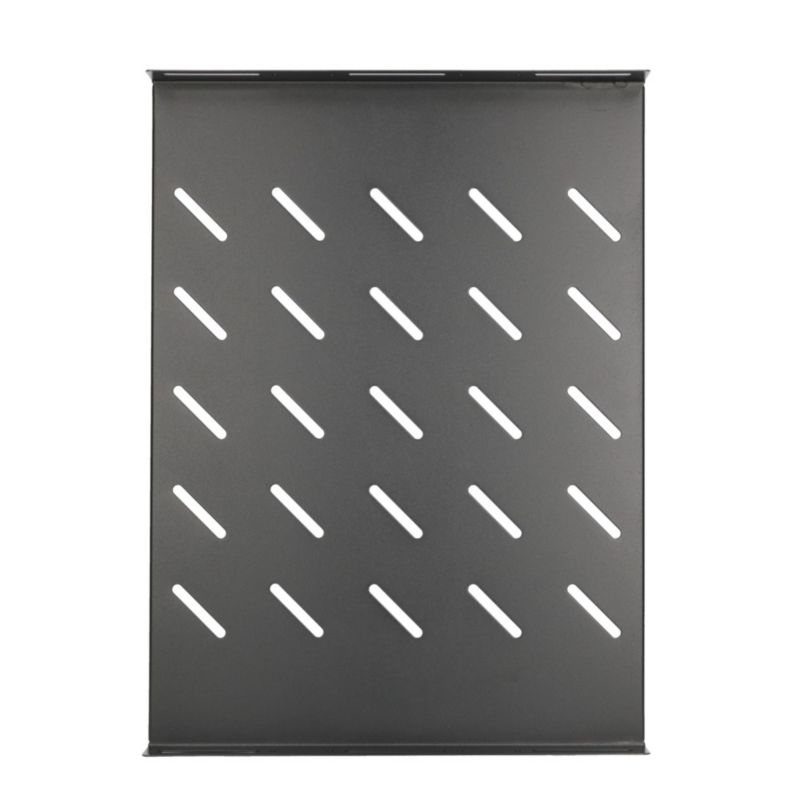 Półka Extralink 1U 350mm Czarna 19", 490x360mm, mocowana punktowo, do szaf o głębokości 600mm 1 szt