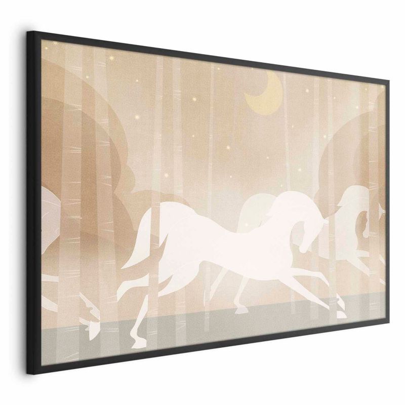 Plakat Artgeist Pędzące rumaki 90x60 cm z ramą czarną 1 szt