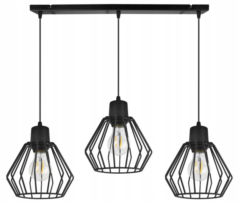 Lampa sufitowa wisząca Light Home LH Nuvola 3x E27 60W czarny 1szt.