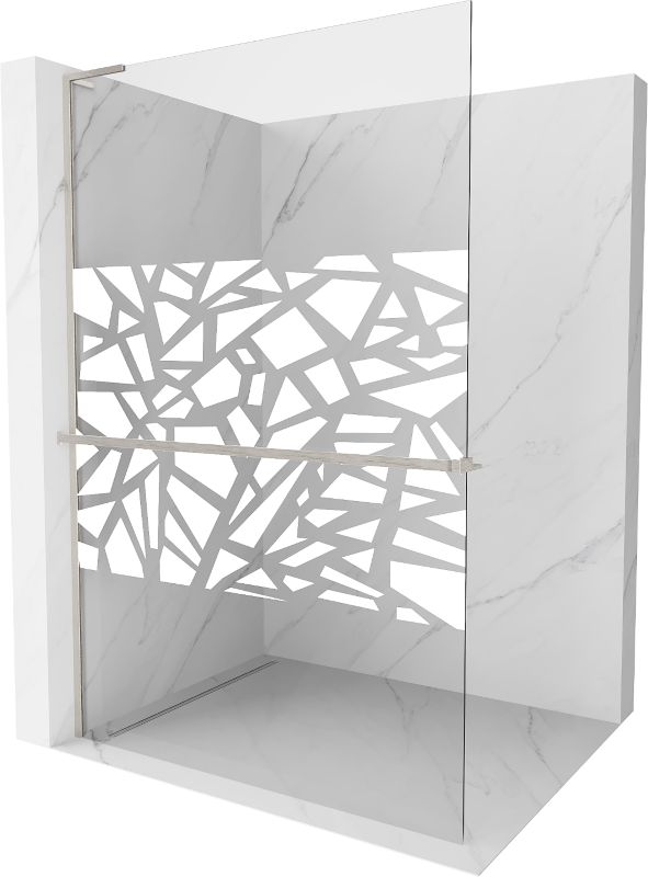 Ścianka prysznicowa z półką Mexen Kioto+ L biały wzór 120x200 cm 800-120-123-97-85 1 szt.