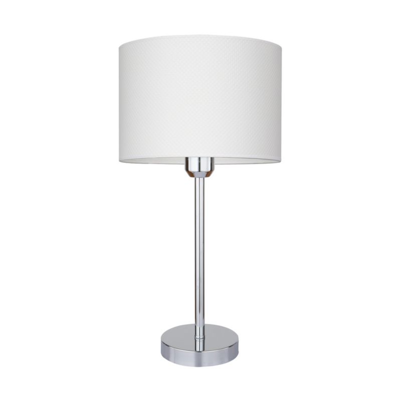 Lampa Stołowa SPOT Light 1xE27 Max.40W Połączenie Chromu z Tkaniną z Wzorem w Kropki, Polski Producent, 1 szt.