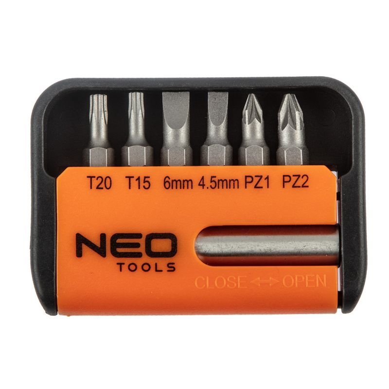 Końcówki wkrętakowe NEO TOOLS z uchwytem, zestaw 7 szt. 1 kpl