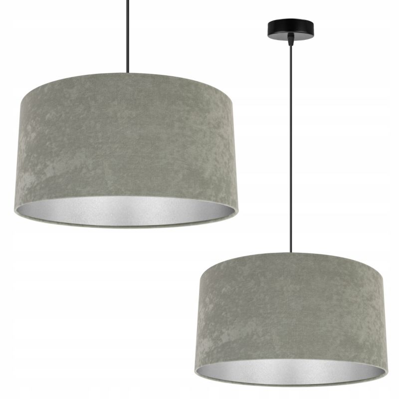 Lampa sufitowa wisząca Light Home LH Mediolan Welur 1x E27 60W ciepły szary/srebrny 40cm 1szt.
