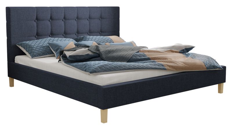 Łóżko tapicerowane MIRJAN 24 Gallardo 140x200 niebieski jeans 1 szt.