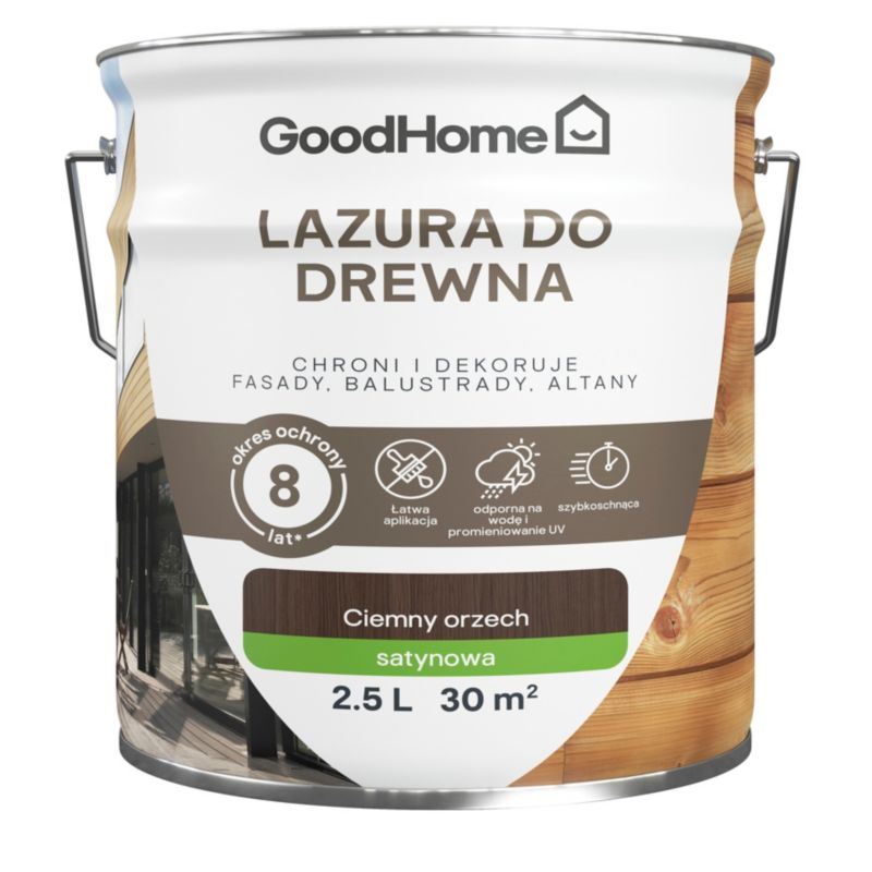 Lazura GoodHome 8 lat ciemny orzech 2,5 l