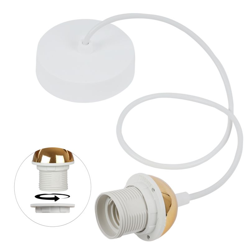 Linka zawiesie do lampy Light Home LH 1x E27 biały/złoty 1szt.