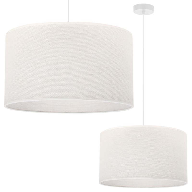 Lampa sufitowa wisząca Light Home LH Juta 1x E27 60W biały klosz 40cm podstawa biała 1szt.