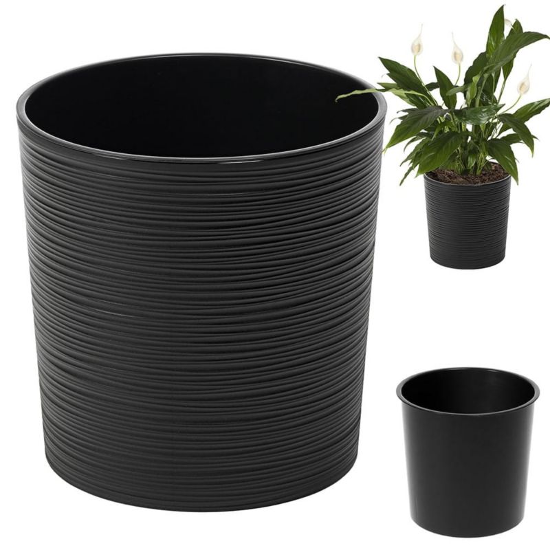 Doniczka Lamela MALWA DŁUTO donica 30cm czarna 1 szt.