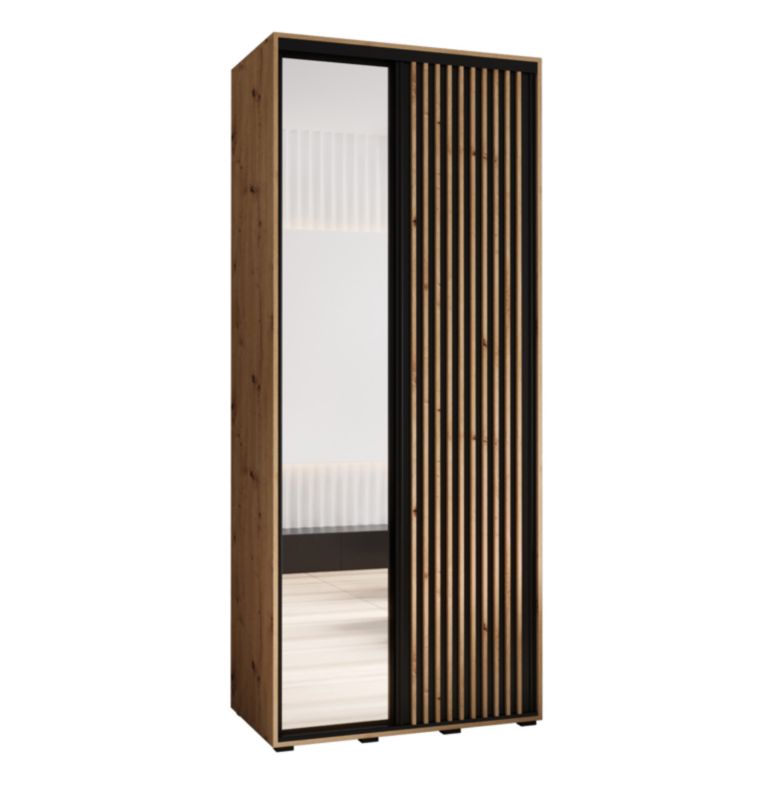 Szafa przesuwna Garderoba Abiks LANKO 2 110 gł. 45 artisan/czarny 1 szt.
