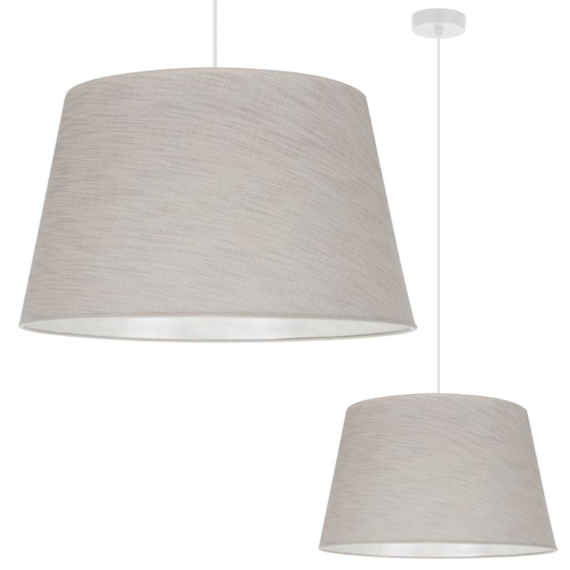 Lampa sufitowa wisząca Light Home LH Len Stożek 1x E27 60W klosz 44cm biały/j.beżowy 1szt.