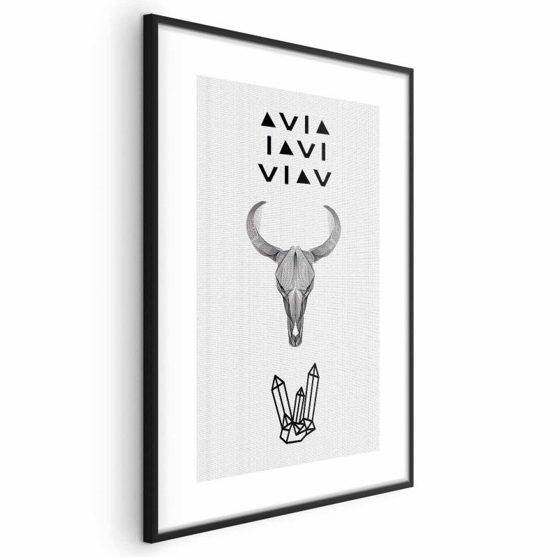 Plakat Artgeist Zwierzęca czaszka 60x90 cm z ramą czarną 1 szt