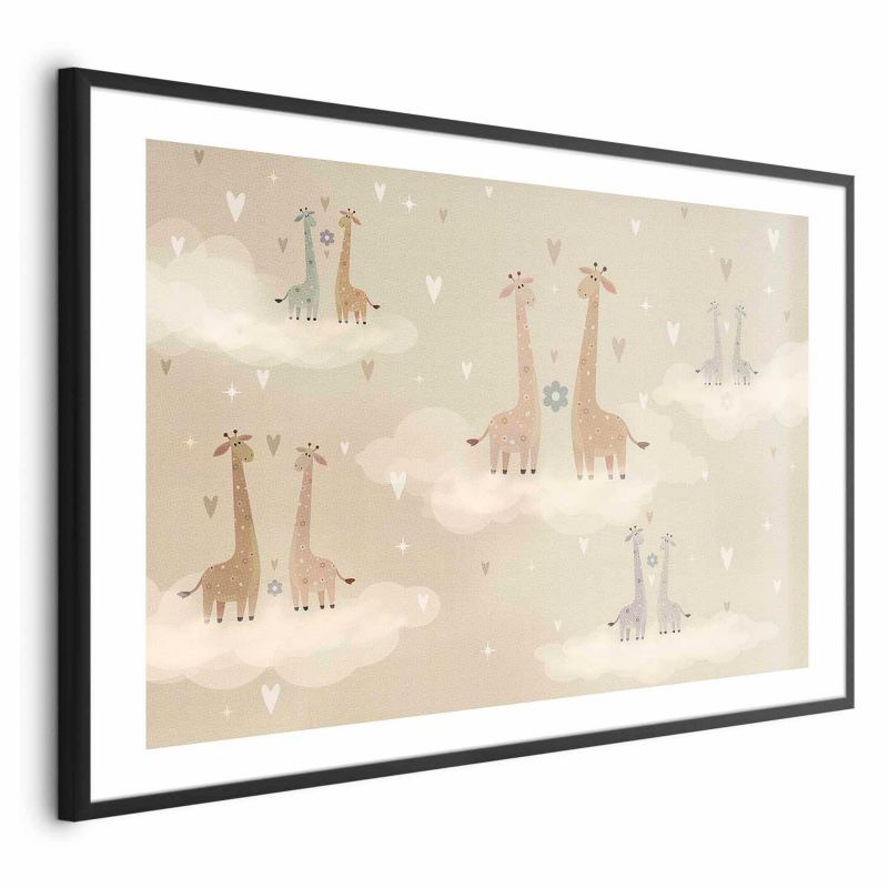 Plakat Artgeist Zakochane żyrafy 90x60 cm z ramą czarną 1 szt