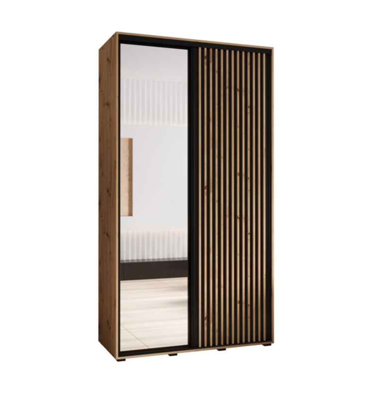 Szafa przesuwna Garderoba Abiks LANKO 2 130 gł. 45 artisan/czarny 1 szt.