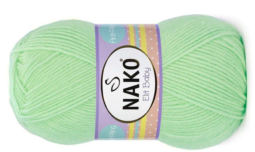 WŁÓCZKA NAKO ELIT BABY 100 kol. 2587 intensywny miętowy