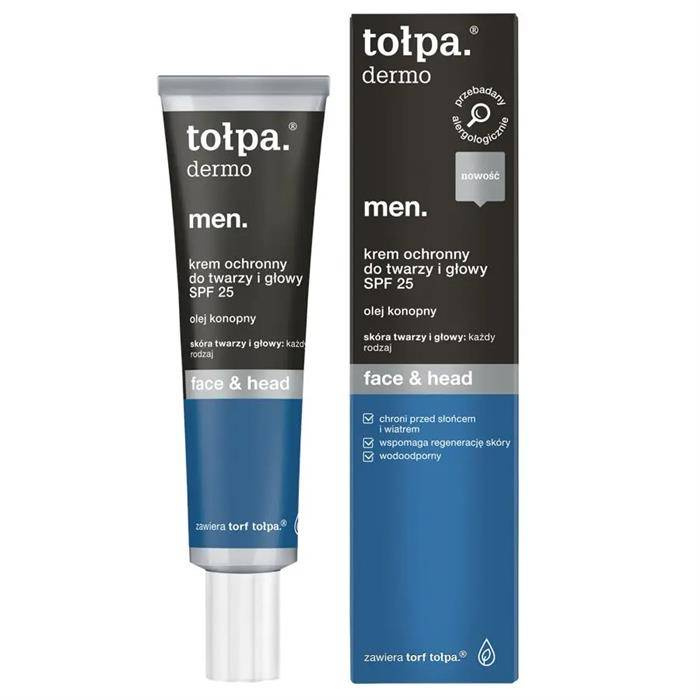Tołpa Dermo Men face & head krem ochronny do twarzy i głowy, SPF 25 40 ml
