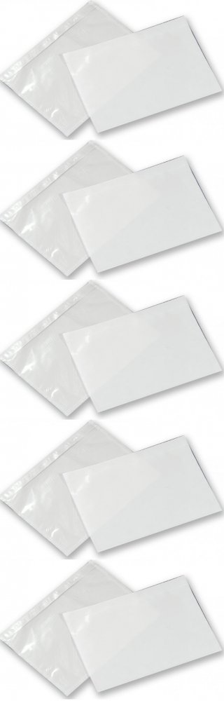 5x Koperty kurierskie/kangurki/przylgi NC, DL, z paskiem HK, 100 sztuk, przezroczysty