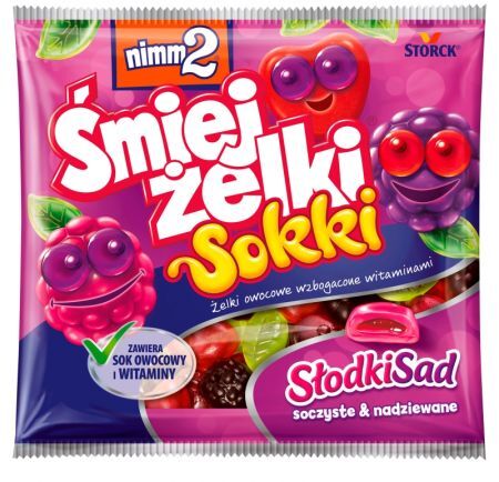 Żelki Storck Nimm 2 Śmiejżelki Sokki Słodki Sad, mix smaków owocowych, 100g