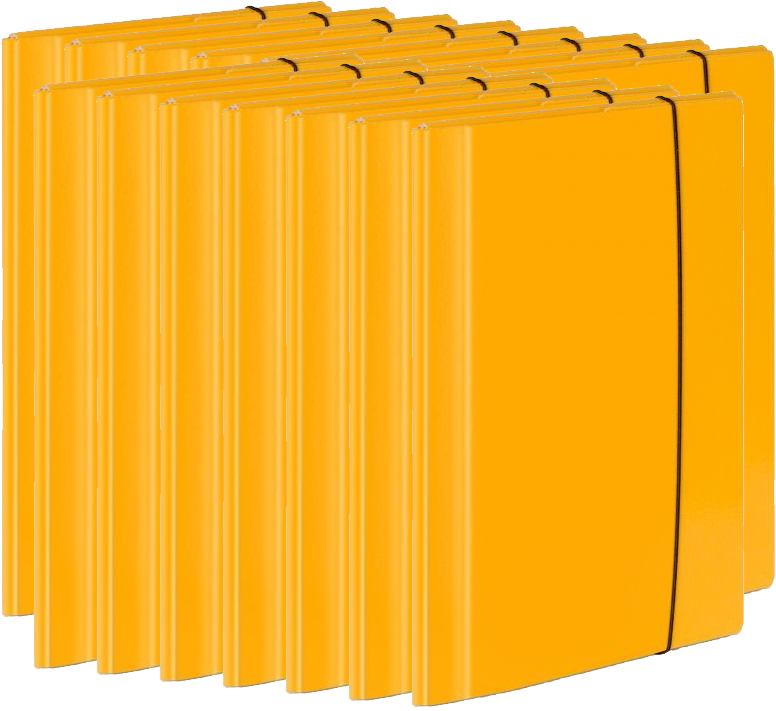 15x Teczka z gumką laminowana VauPe Large 2, A4, 20mm, żółty